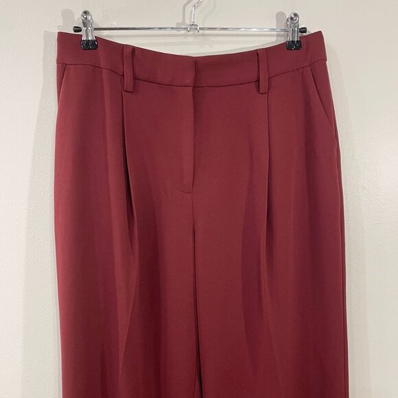 Last Chance! New Reformation Alex Wide Leg Trouser Chianti Red 10-12 fit $198 - Picture 4 of 7